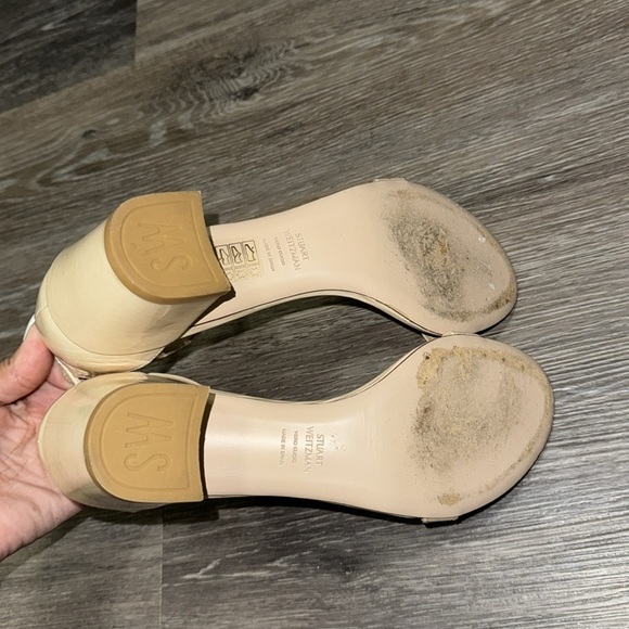 Stuart Weitzman Nude Block Heels - Size 7.5 - Picture 5 of 8
